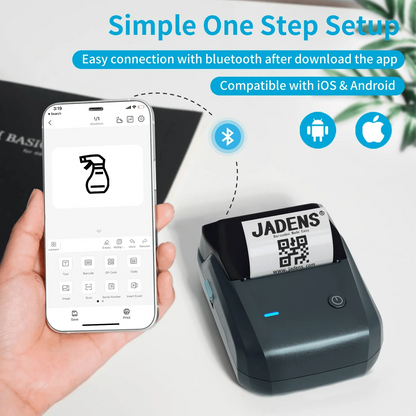 JADENS Bluetooth 2-Inch Label Maker B1 Printer