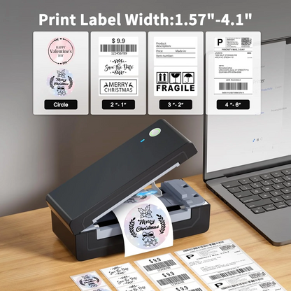JADENS Bluetooth Wireless Thermal Shipping Label Printer 668BT