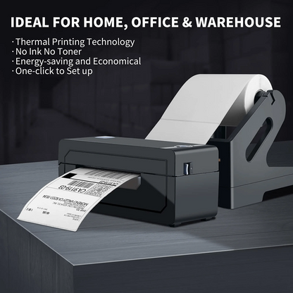 JADENS Bluetooth Thermal Shipping Label Printer 268BT Black