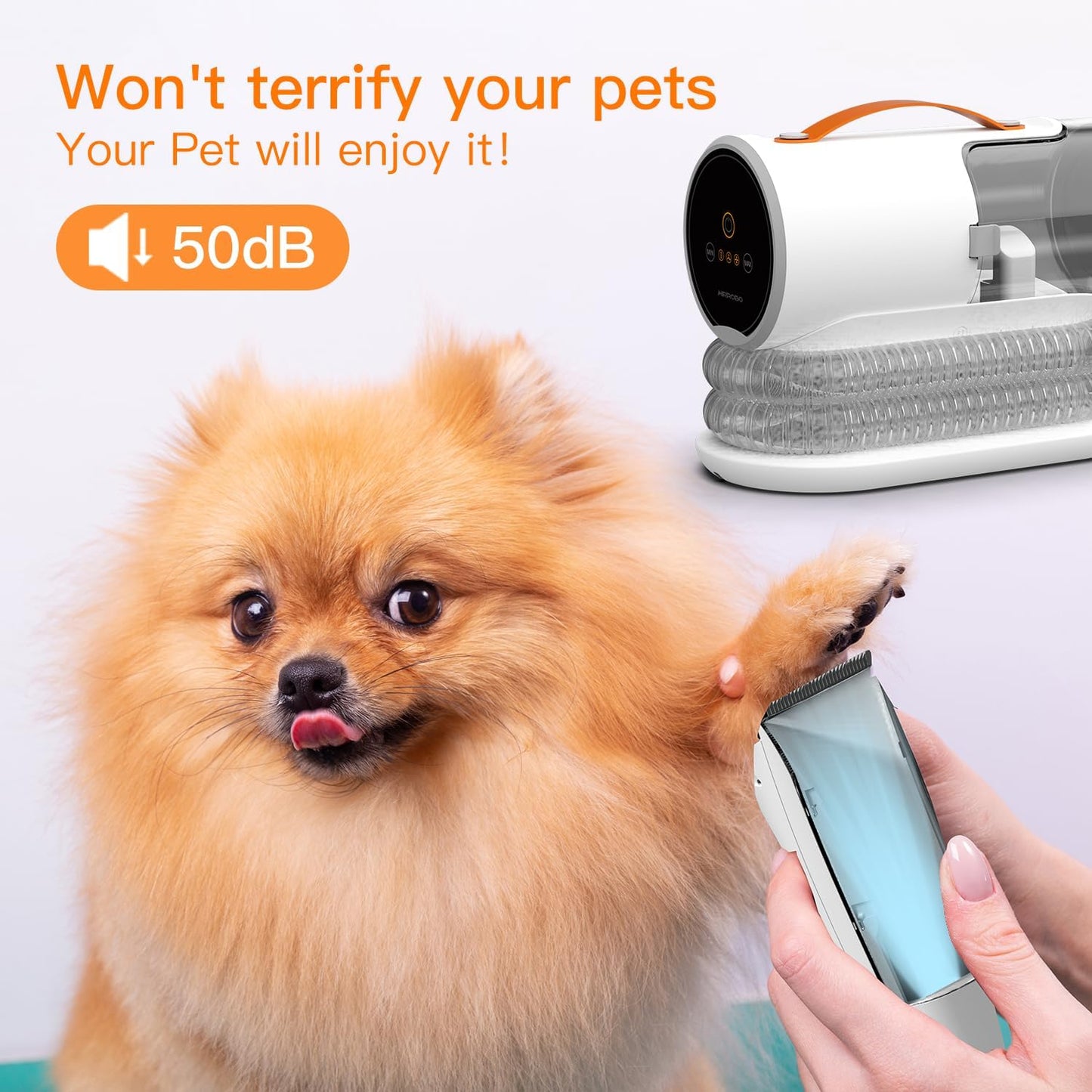 Advanced pet grooming vacuum system for thorough and comfortable dog and cat hair maintenance