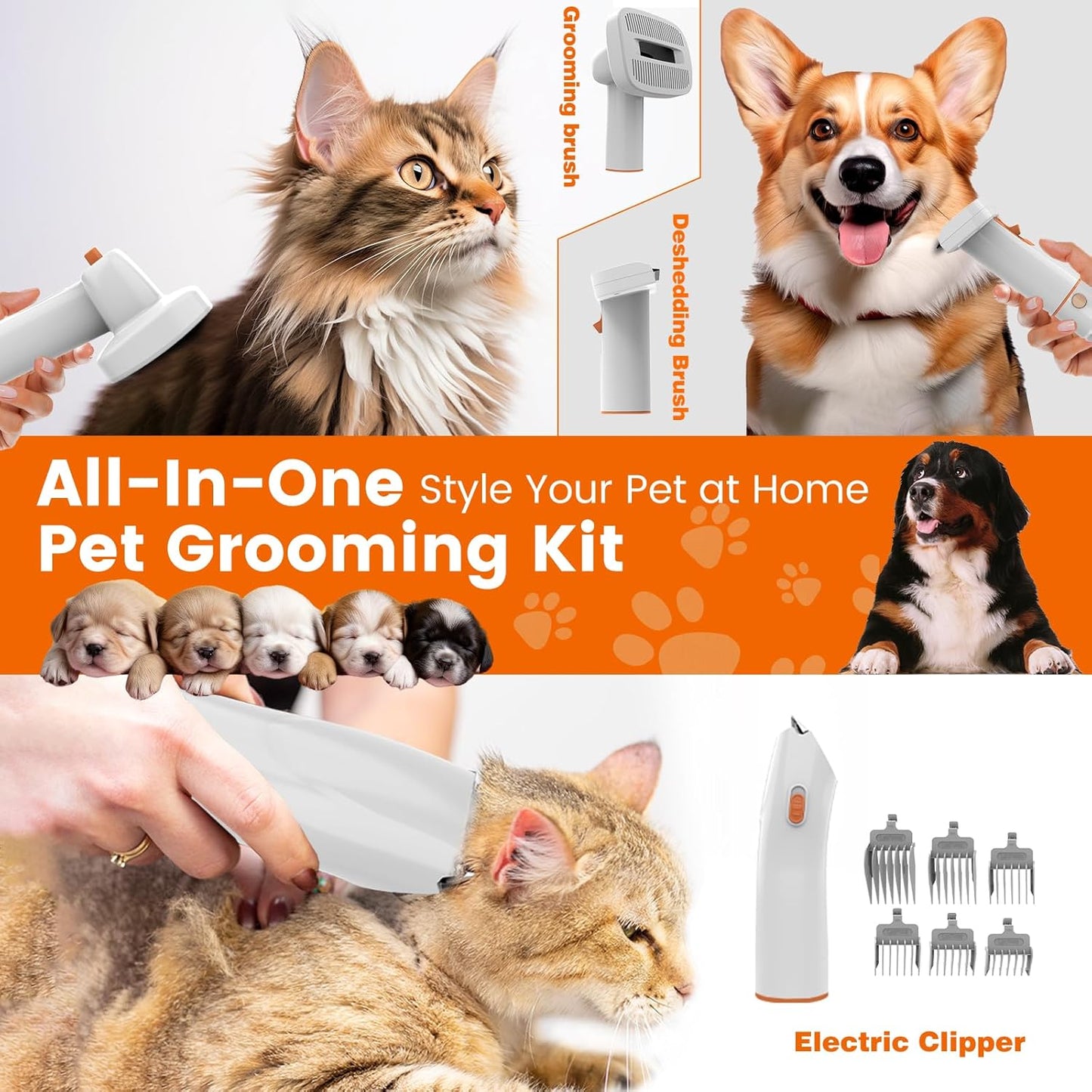 Professional pet grooming vacuum for dogs and cats with advanced hair removal technology