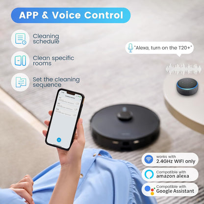Intelligent 3-in-1 robot vacuum and mop system with specialized pet home cleaning capabilities, app voice control