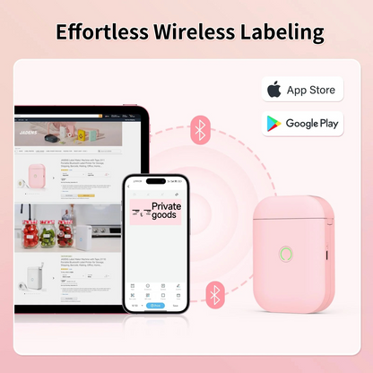 Innovative pink bluetooth label maker for efficient home and office labeling