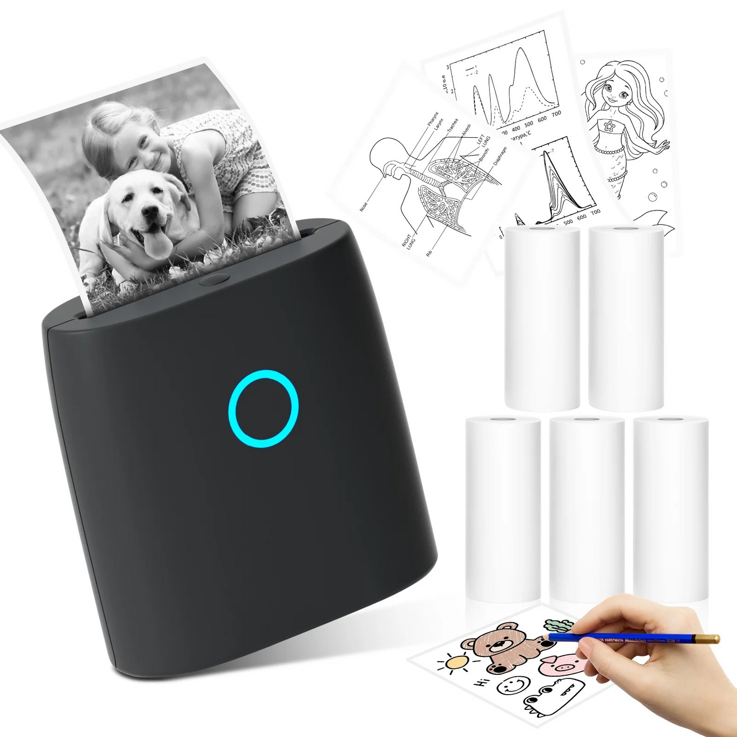 Lightweight 2-inch sticker printer JADENS JD-21 with wireless printing for creative and organizational needs